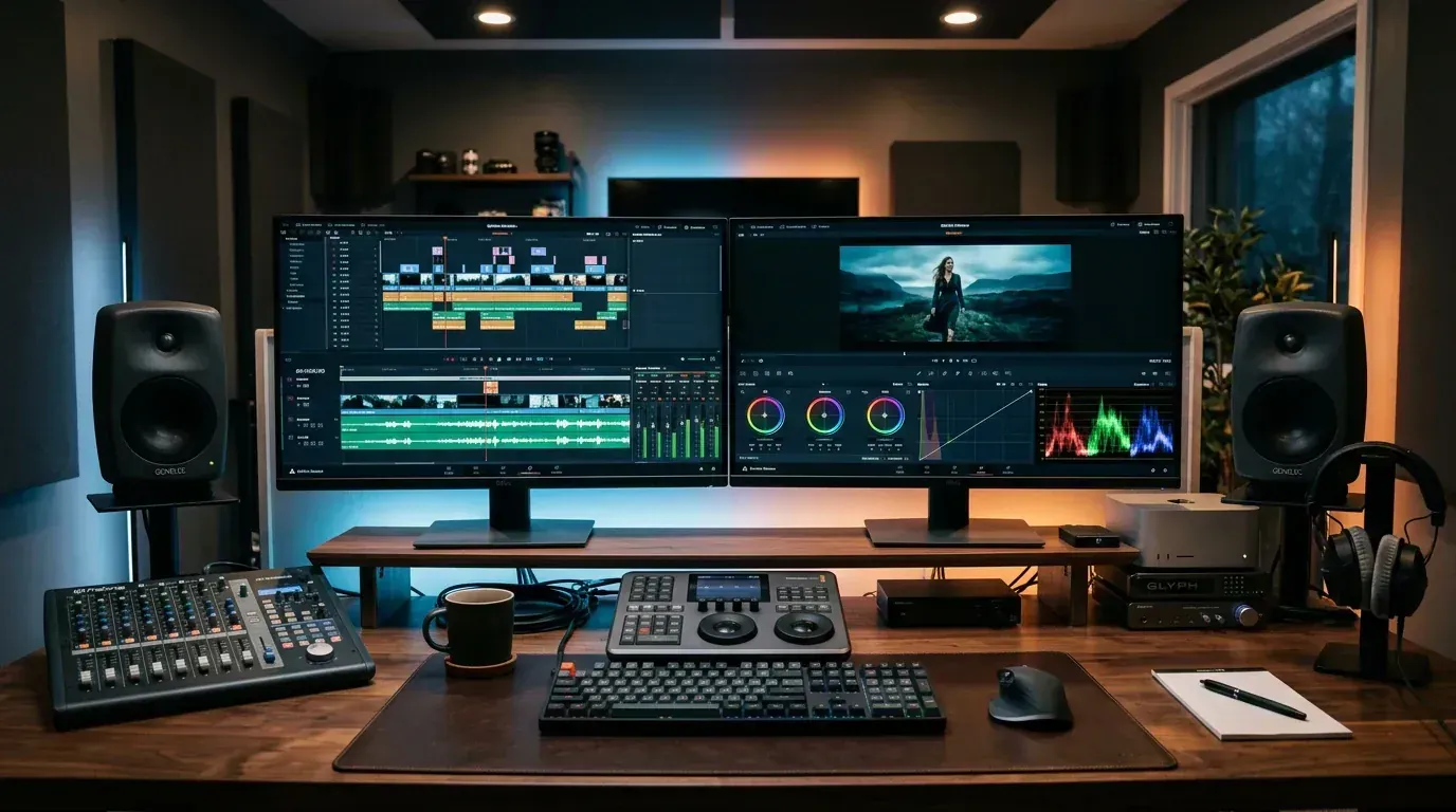 Professional 4K Video Editing Suite and Color Grading Timeline